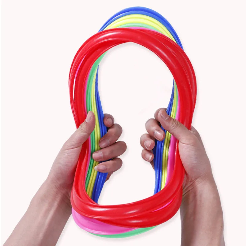 10 Interlocking Jump Hoops – Children’s Indoor & Outdoor Fitness and Agility Training Set with Connectors – 3 Sizes for Ages 2+ - Home Fads