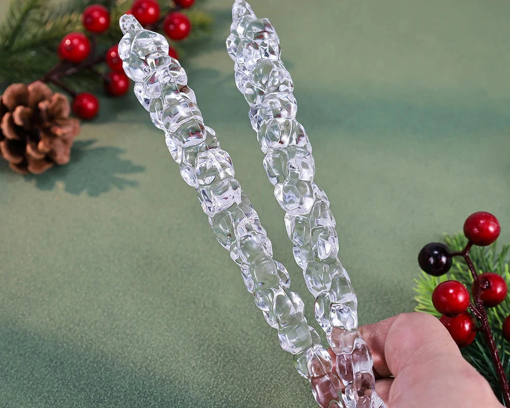 10-Piece Clear Acrylic Icicle Christmas Ornaments – Realistic Hanging Decorations for Christmas Trees, Winter Parties, and New Year Decor - Home Fads