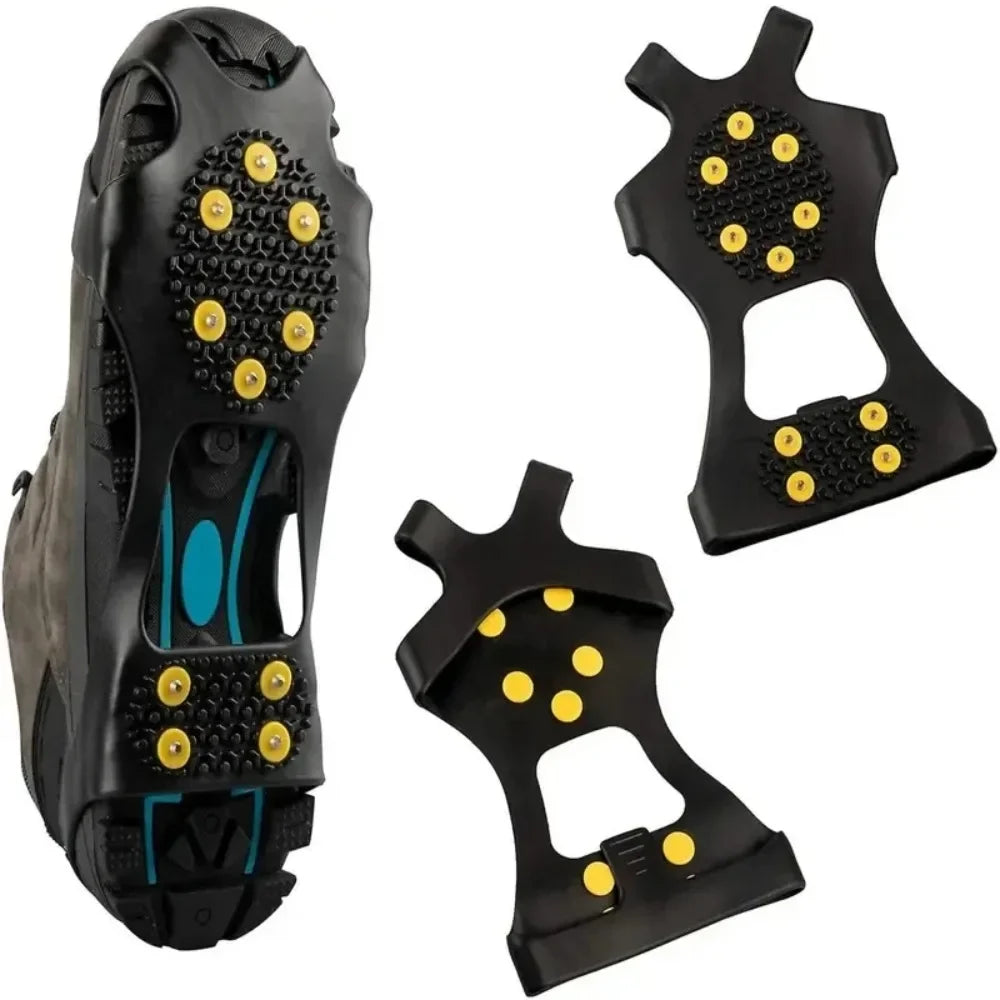 10-Stud Crampon Ice and Snow Traction Cleats – Heavy-Duty Anti-Slip Spikes for Boots, Ideal for Winter Hiking and Climbing - Home Fads