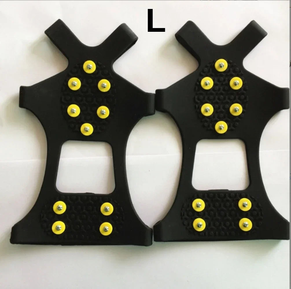 10-Stud Crampon Ice and Snow Traction Cleats – Heavy-Duty Anti-Slip Spikes for Boots, Ideal for Winter Hiking and Climbing - Home Fads