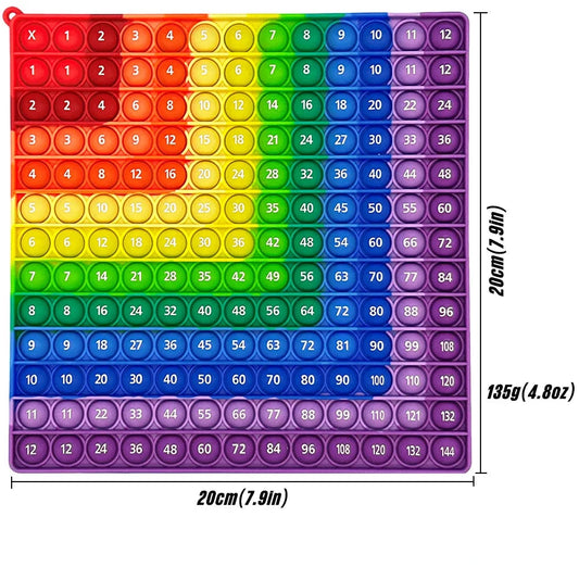 12x12 Colorful Multiplication Bubble Pop Fidget Toy – Educational Math Tool for Kids - Home Fads