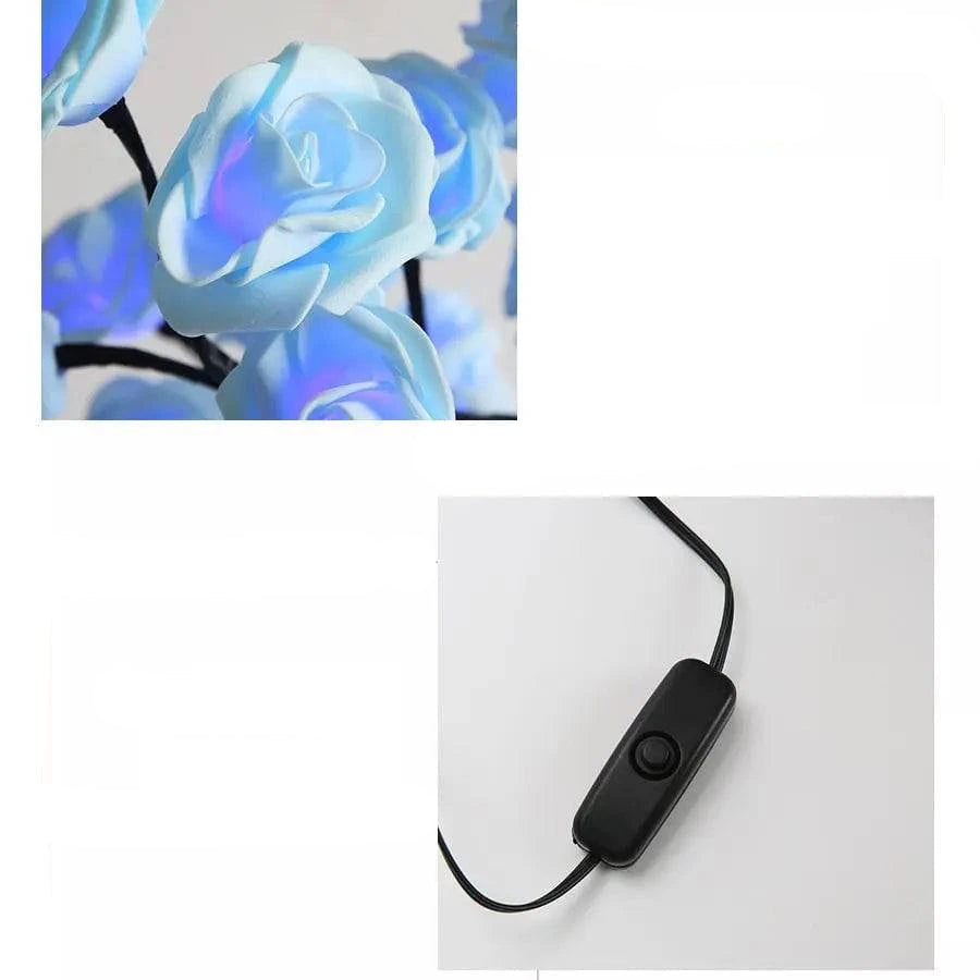 24 LED Rose Tree Table Lamp - USB Fairy Flower Night Light for Home Decor, Weddings, Living Room, Bedroom - Perfect Gift Idea - Home Fads