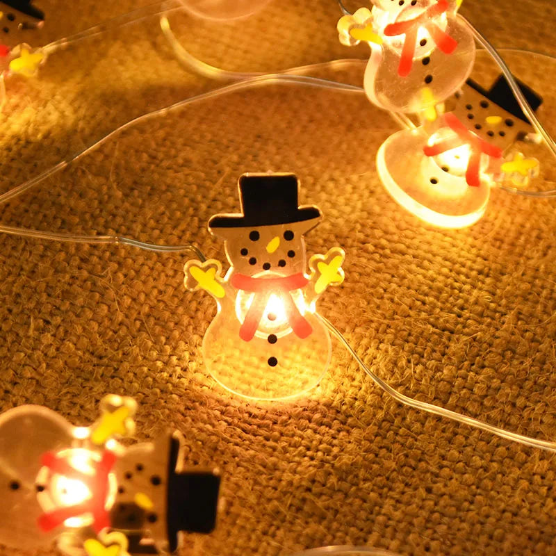 2M 20LED Festive Light String – Decorative LED Lights Featuring Snowflakes, Candy Canes, Snowmen, and More - Home Fads