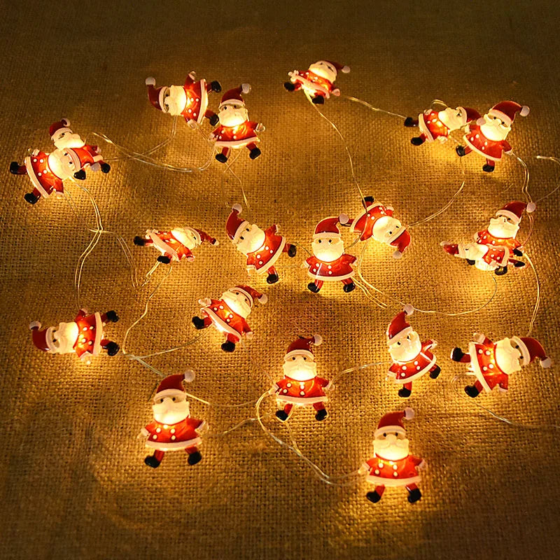 2M 20LED Festive Light String – Decorative LED Lights Featuring Snowflakes, Candy Canes, Snowmen, and More - Home Fads