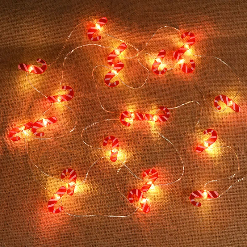 2M 20LED Festive Light String – Decorative LED Lights Featuring Snowflakes, Candy Canes, Snowmen, and More - Home Fads