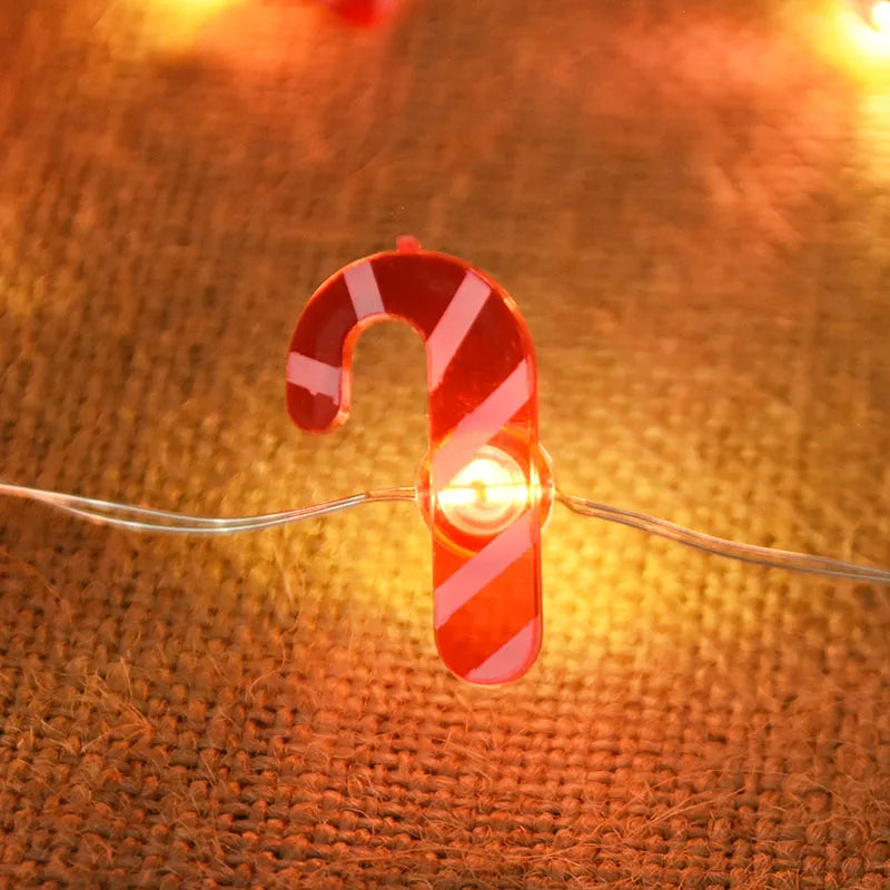 2M 20LED Festive Light String – Decorative LED Lights Featuring Snowflakes, Candy Canes, Snowmen, and More - Home Fads