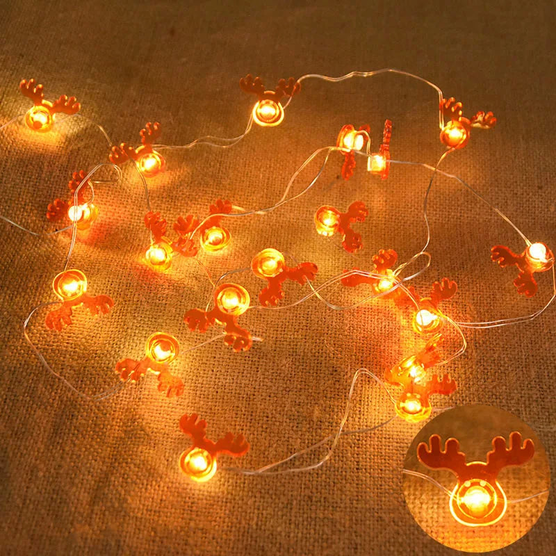 2M 20LED Festive Light String – Decorative LED Lights Featuring Snowflakes, Candy Canes, Snowmen, and More - Home Fads