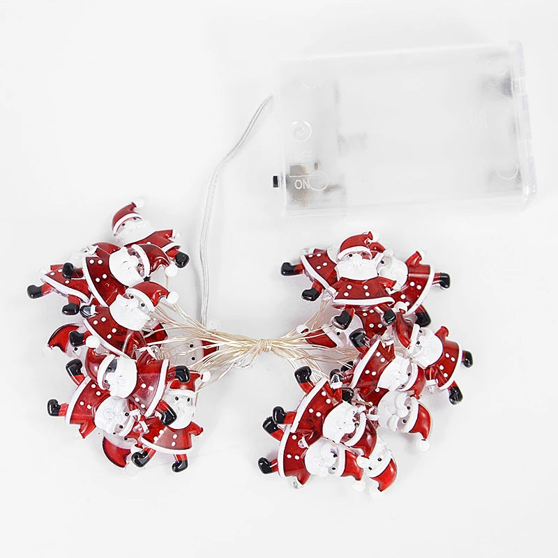 2M 20LED Festive Light String – Decorative LED Lights Featuring Snowflakes, Candy Canes, Snowmen, and More - Home Fads