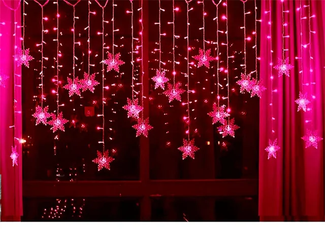 3.2M Snowflake LED Curtain Lights – Waterproof Flashing Fairy Lights for Holidays, Parties, Weddings & Events – AC Powered, Multi-Color Options - Home Fads