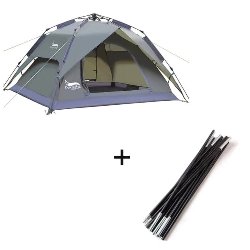 3-4 Person Family Camping Tent - Automatic Pop-up for Beach, Hiking, and Travel - Home Fads