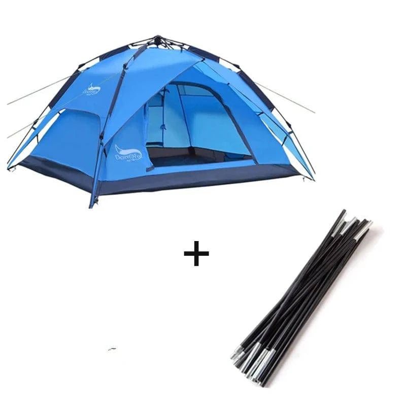3-4 Person Family Camping Tent - Automatic Pop-up for Beach, Hiking, and Travel - Home Fads