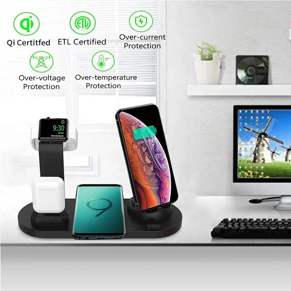30W Wireless Charger Stand for iPhone 11 12 13 14 Pro Max, Apple Watch, Air Pods, Samsung Galaxy, LG, Huawei - Fast Charging Dock Station - Home Fads