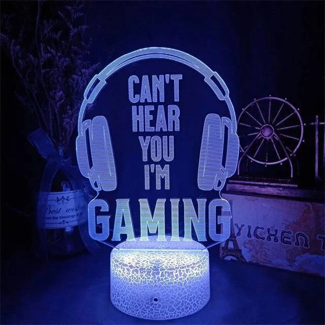 3D Illusion LED Gaming RGB Lamp - USB Powered Night Lights for Gaming Room - Children's Bedroom Lamp - Home Fads