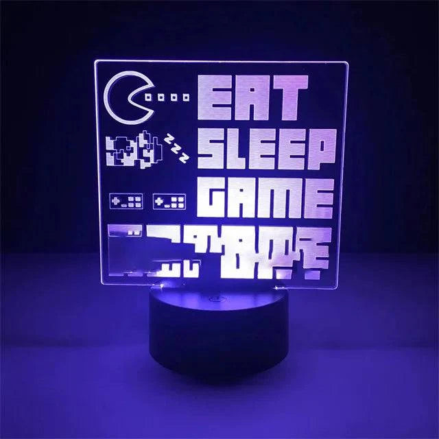 3D Illusion LED Gaming RGB Lamp - USB Powered Night Lights for Gaming Room - Children's Bedroom Lamp - Home Fads