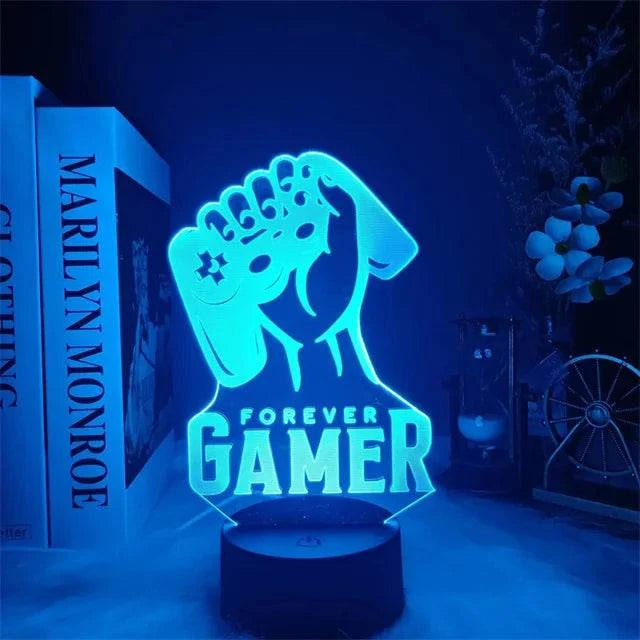 3D Illusion LED Gaming RGB Lamp - USB Powered Night Lights for Gaming Room - Children's Bedroom Lamp - Home Fads
