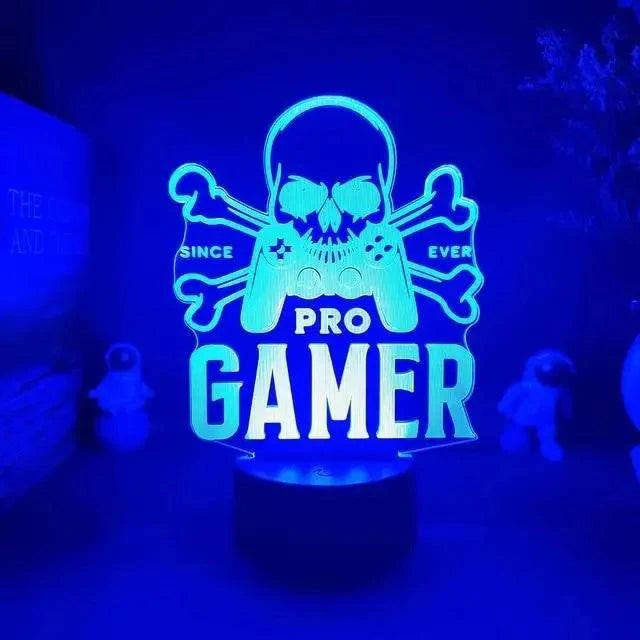 3D Illusion LED Gaming RGB Lamp - USB Powered Night Lights for Gaming Room - Children's Bedroom Lamp - Home Fads