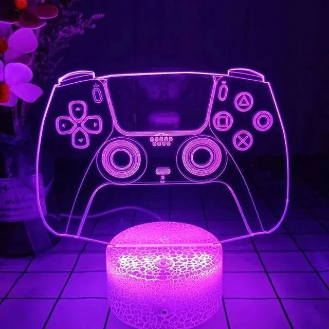 3D Illusion LED Gaming RGB Lamp - USB Powered Night Lights for Gaming Room - Children's Bedroom Lamp - Home Fads