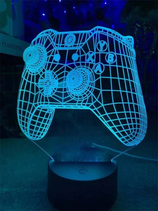 3D Illusion LED Gaming RGB Lamp - USB Powered Night Lights for Gaming Room - Children's Bedroom Lamp - Home Fads