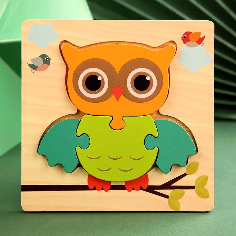 3D Wooden Cartoon Animal Puzzle – Educational Jigsaw Toy for Early Learning and Cognitive Development – Fun Traffic-Themed Puzzle for Kids 3-12 Years - Home Fads