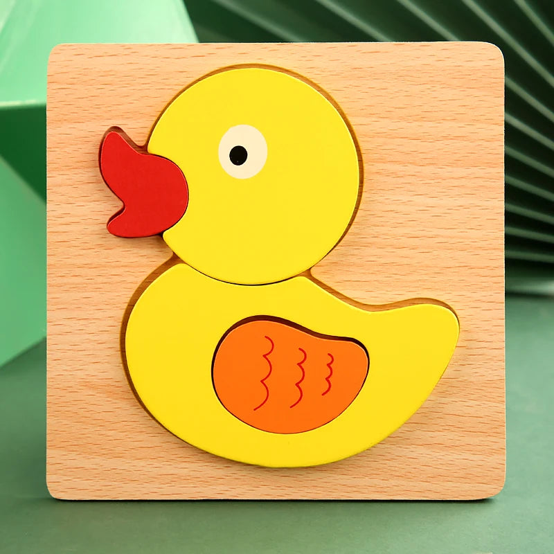 3D Wooden Cartoon Animal Puzzle – Educational Jigsaw Toy for Early Learning and Cognitive Development – Fun Traffic-Themed Puzzle for Kids 3-12 Years - Home Fads
