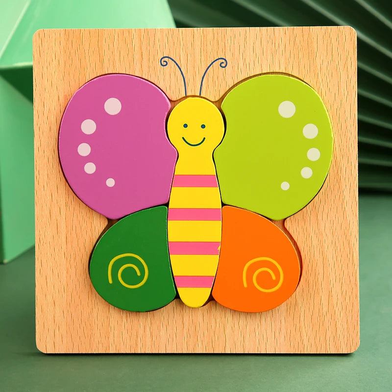 3D Wooden Cartoon Animal Puzzle – Educational Jigsaw Toy for Early Learning and Cognitive Development – Fun Traffic-Themed Puzzle for Kids 3-12 Years - Home Fads