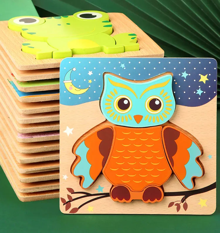 3D Wooden Cartoon Animal Puzzle – Educational Jigsaw Toy for Early Learning and Cognitive Development – Fun Traffic-Themed Puzzle for Kids 3-12 Years - Home Fads