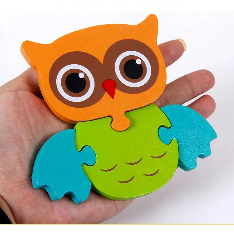 3D Wooden Cartoon Animal Puzzle – Educational Jigsaw Toy for Early Learning and Cognitive Development – Fun Traffic-Themed Puzzle for Kids 3-12 Years - Home Fads