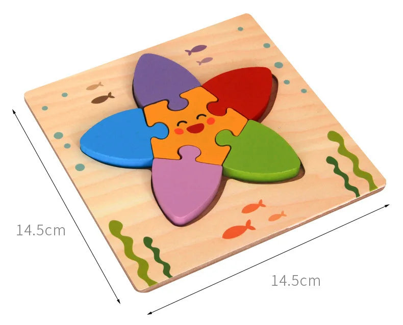 3D Wooden Cartoon Animal Puzzle – Educational Jigsaw Toy for Early Learning and Cognitive Development – Fun Traffic-Themed Puzzle for Kids 3-12 Years - Home Fads