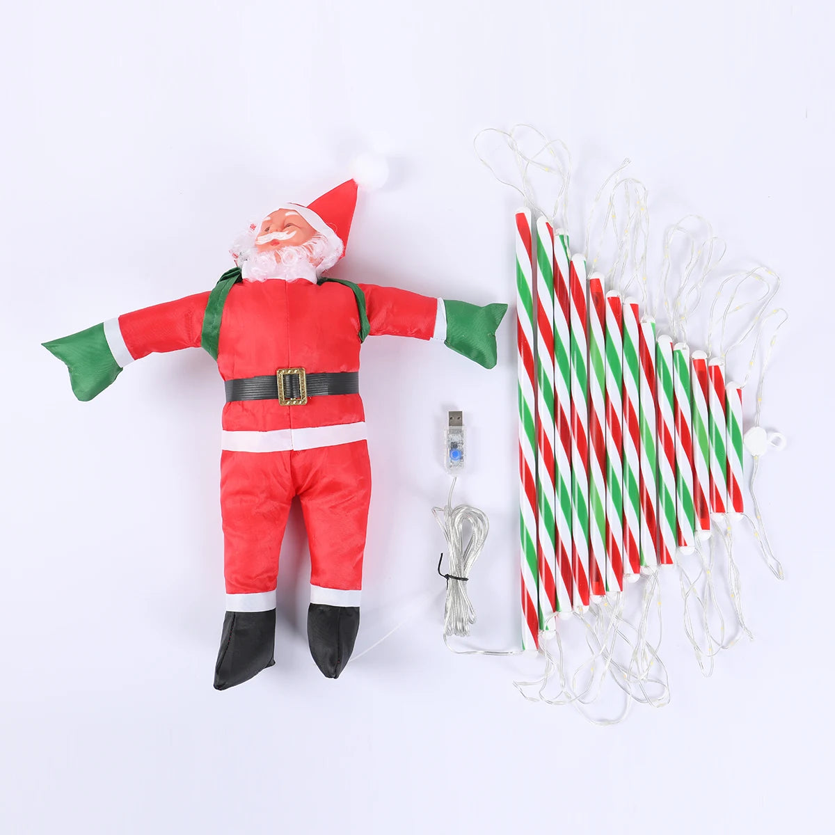 3M LED Light Ladder with Climbing Festive Figure – Decorative Illumination for Home and Garden - Home Fads