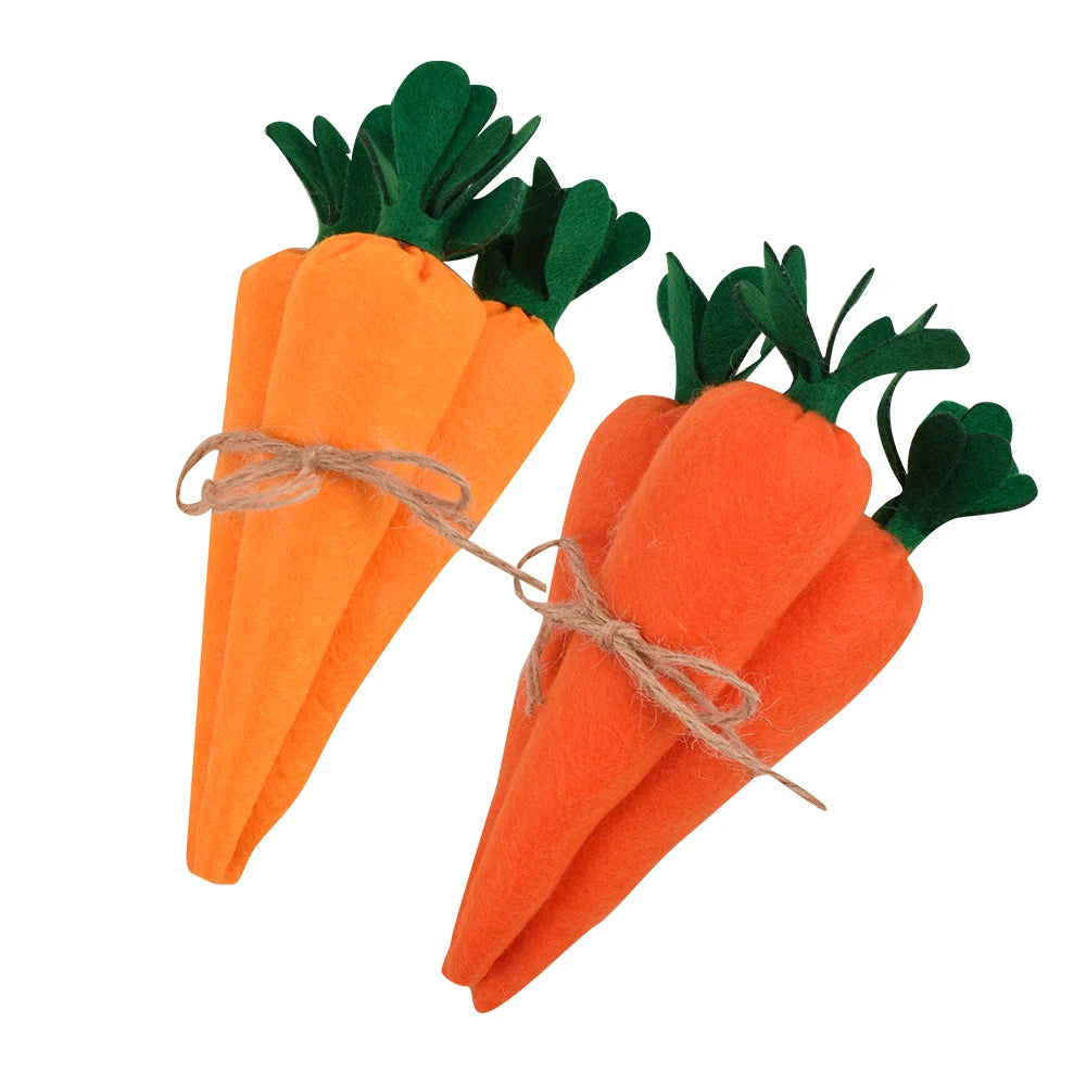 3pcs Woven Carrot Ornaments for Spring Home Décor, DIY Crafts, and Party Decorations - Home Fads