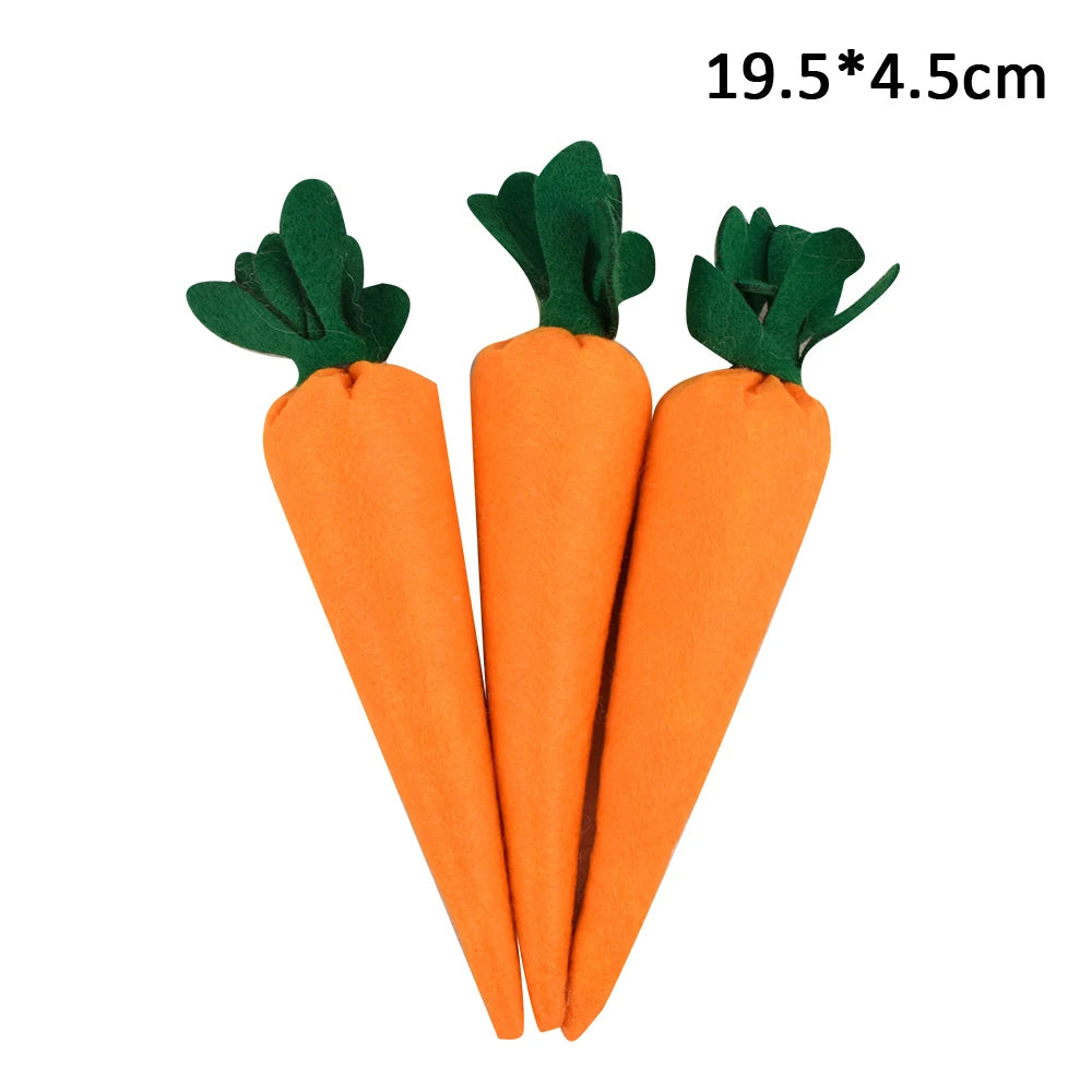3pcs Woven Carrot Ornaments for Spring Home Décor, DIY Crafts, and Party Decorations - Home Fads