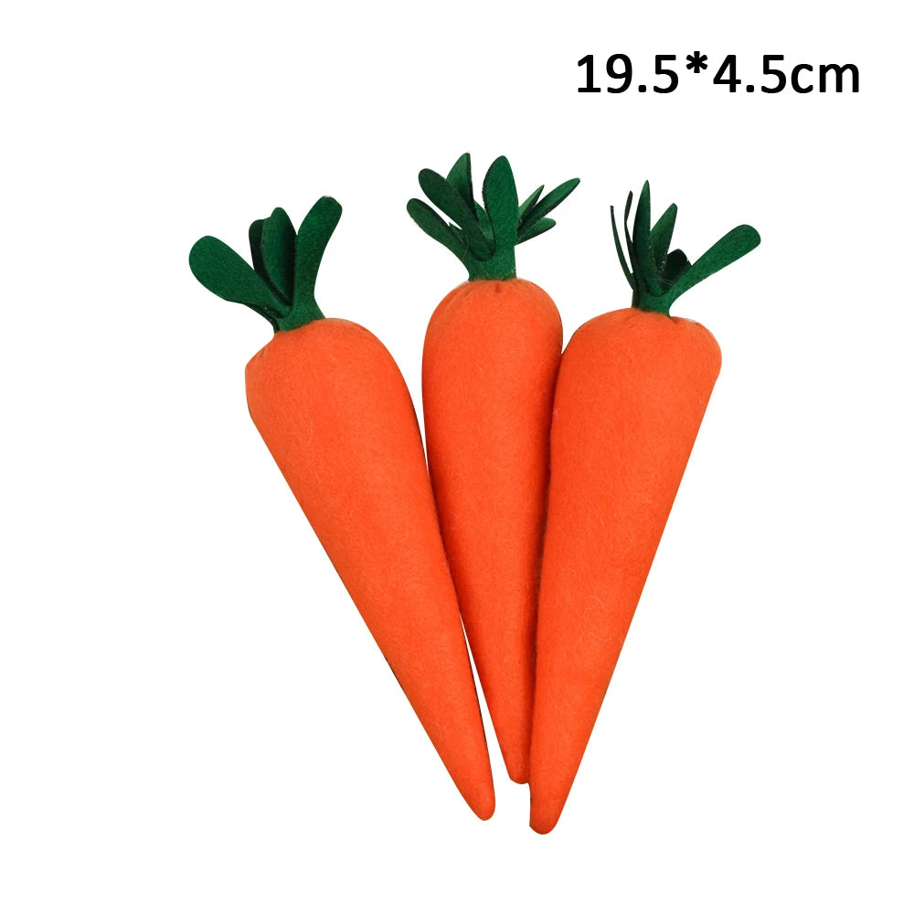 3pcs Woven Carrot Ornaments for Spring Home Décor, DIY Crafts, and Party Decorations - Home Fads