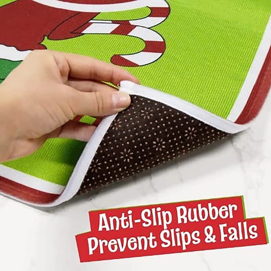 4-Piece Grinch-Themed Bathroom Set – Toilet Seat Cover, Tank Cover, U-Shaped Rug, and Foot Pad for Festive Bathroom Decor - Home Fads