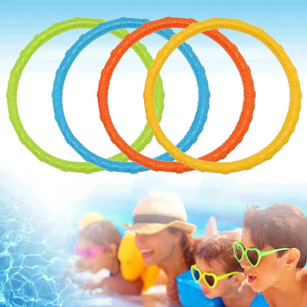 4-Piece Summer Pool Diving Toys Set - Multicolor Swim Dive Toy Set for Creative Underwater Fun (Choose from Torpedoes, Rods, Rings, or Soft Spheres) - Home Fads