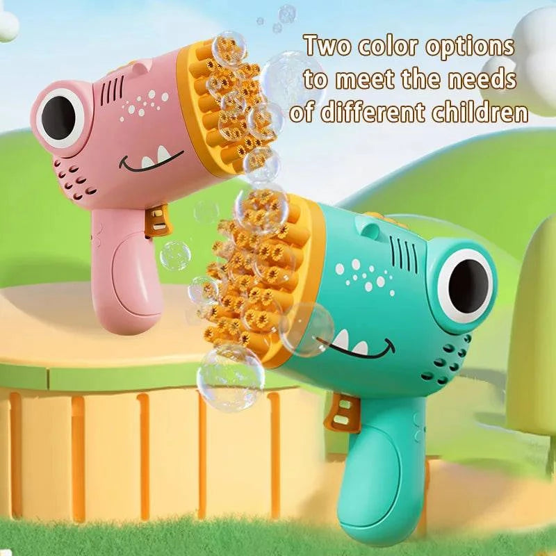 40-Hole Dinosaur Bubble Machine for Kids - Handheld Bubble Gun for Outdoor Fun - Home Fads