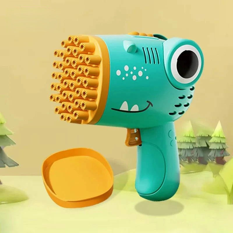 40-Hole Dinosaur Bubble Machine for Kids - Handheld Bubble Gun for Outdoor Fun - Home Fads