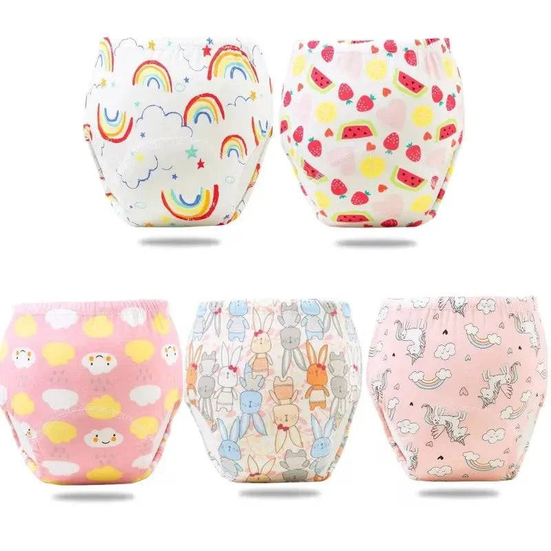 5-Pack Waterproof Reusable Cotton Baby Training Pants - Home Fads