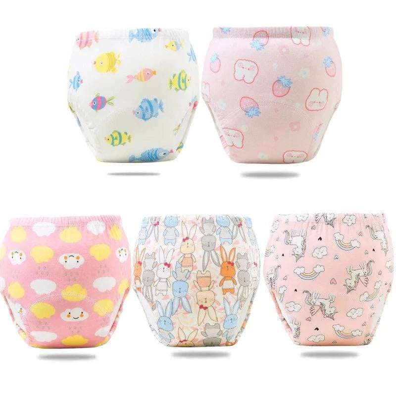 5-Pack Waterproof Reusable Cotton Baby Training Pants - Home Fads