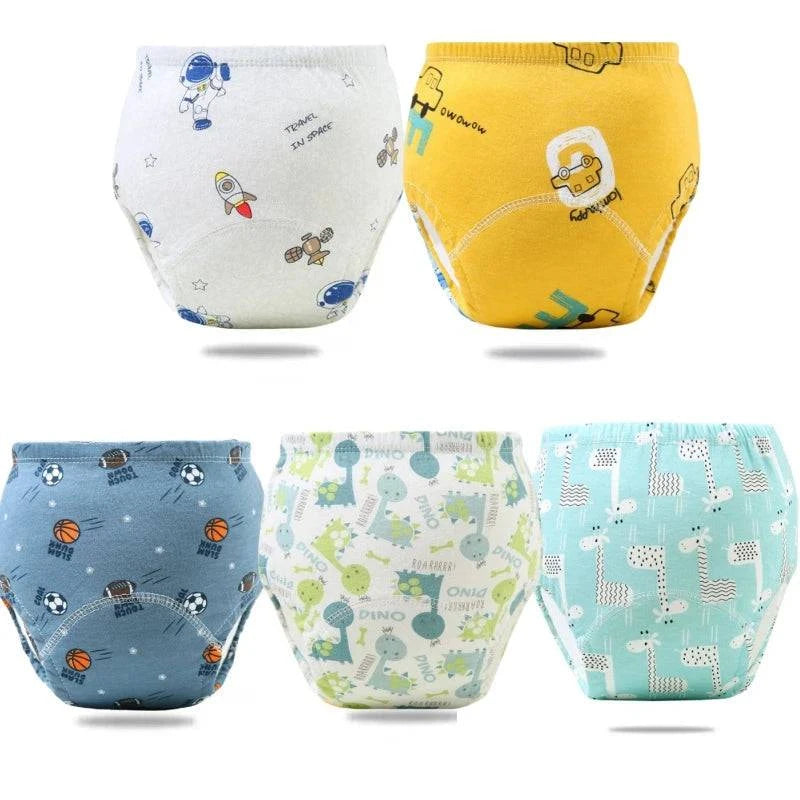 5-Pack Waterproof Reusable Cotton Baby Training Pants - Home Fads