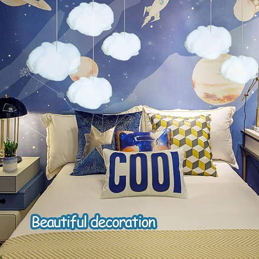 Premium Artificial White Cotton Cloud Wedding Background Decor Props - Ideal for Christmas, Birthday Parties, and Living Room DIY Hanging Decor - Home Fads