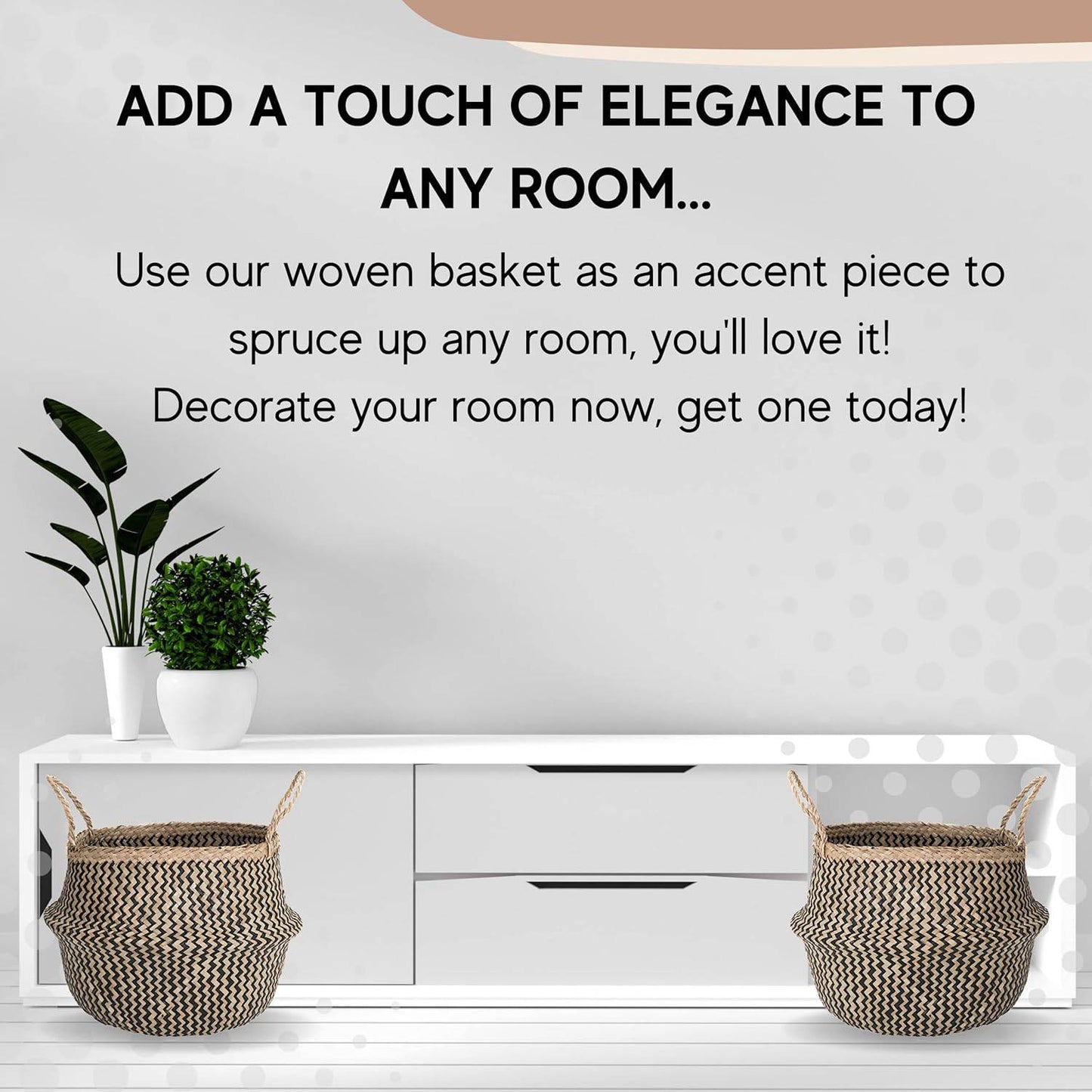Handcrafted Natural Basket & Plant Pot Cover: Decorative Storage for Home | Multipurpose Organizer | Available in 7 Sizes - Home Fads