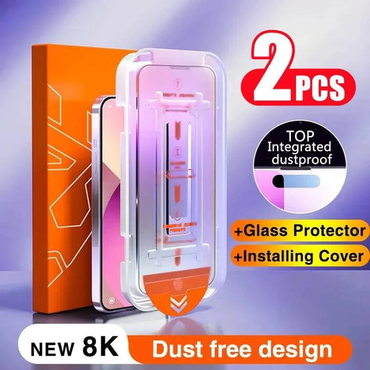 8K Oleophobic Coating Tempered Glass Screen Protector for iPhone - Superior Scratch and Shatter Defense - Dust-Free Installation - Clear or Anti-Spy - Home Fads