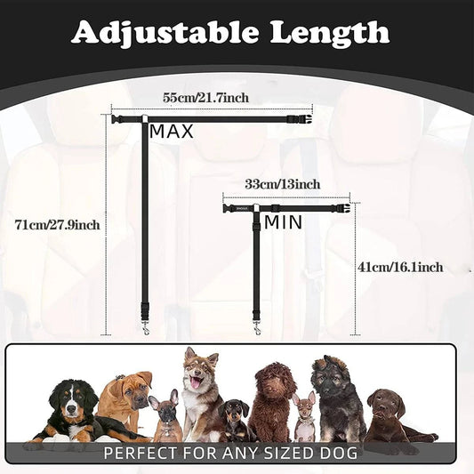 Adjustable Pet Travel Harness: Secure Seat Belt Restraint for Dogs and Cats in Cars - Home Fads