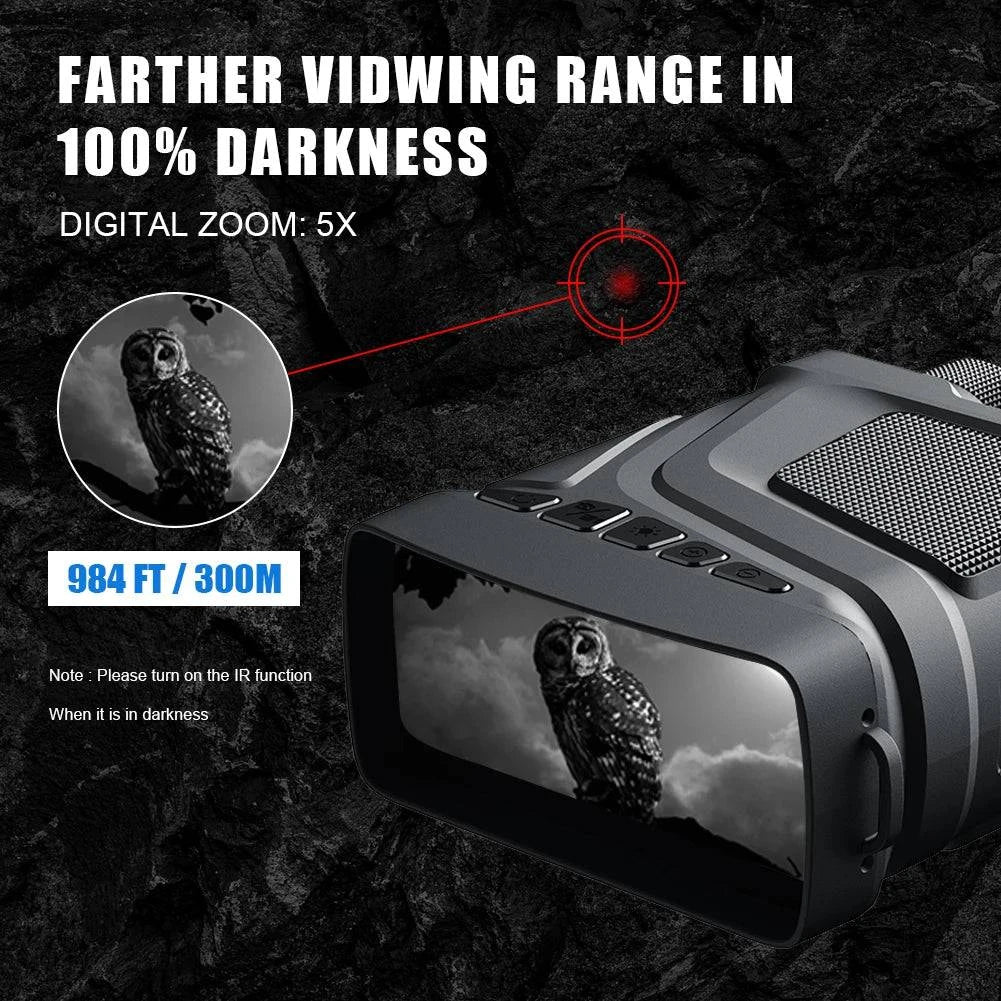 Advanced Digital Infrared Night Vision Binoculars with 5X Zoom for Professional Hunting and Camping - Reliable 300M Night Vision Device - Home Fads