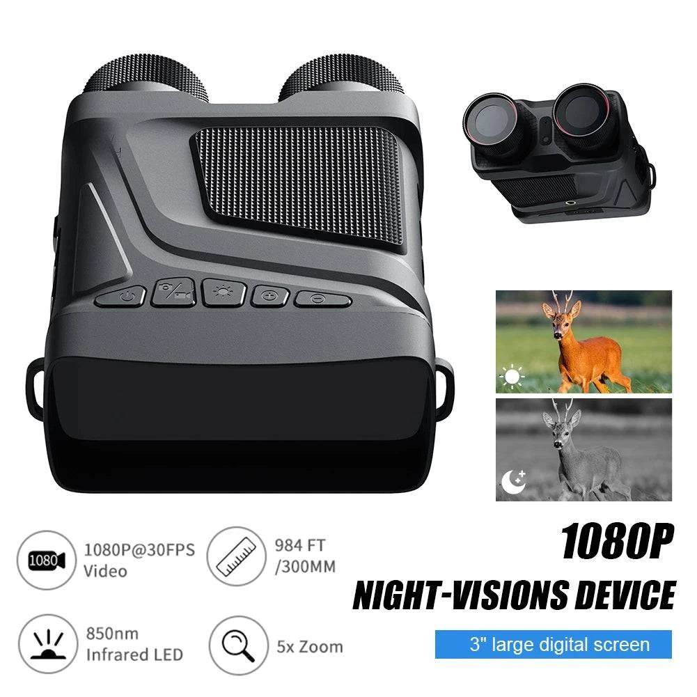 Advanced Digital Infrared Night Vision Binoculars with 5X Zoom for Professional Hunting and Camping - Reliable 300M Night Vision Device - Home Fads