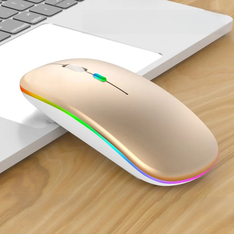Advanced Rechargeable 2.4G Wireless Gaming Mouse with Bluetooth 5.2 and Dynamic LED Backlighting