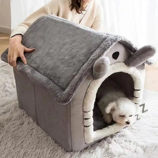 All-Season Pet House Bed – Enclosed Cozy Design with Removable Washable Cushion, Available in Small, Medium & Large - Home Fads