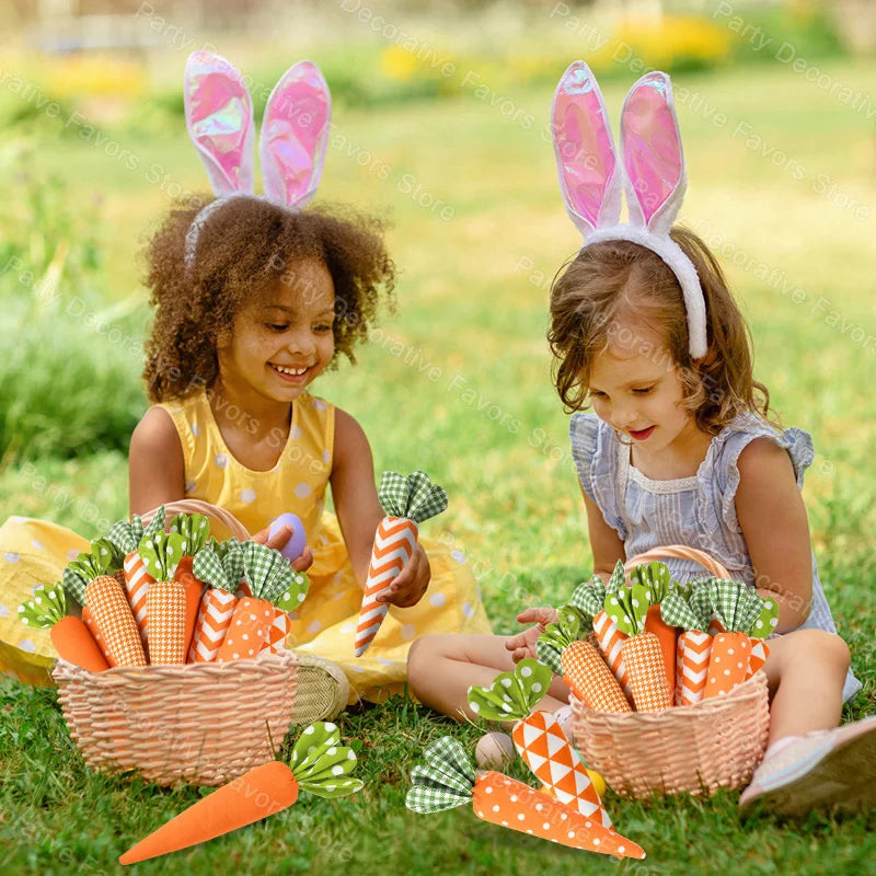 Artificial Carrot Decorations – Set of 1, 3, or 5 Soft Fabric Carrots for Spring, Seasonal Displays, Parties, Home Decor, and Crafts - Home Fads