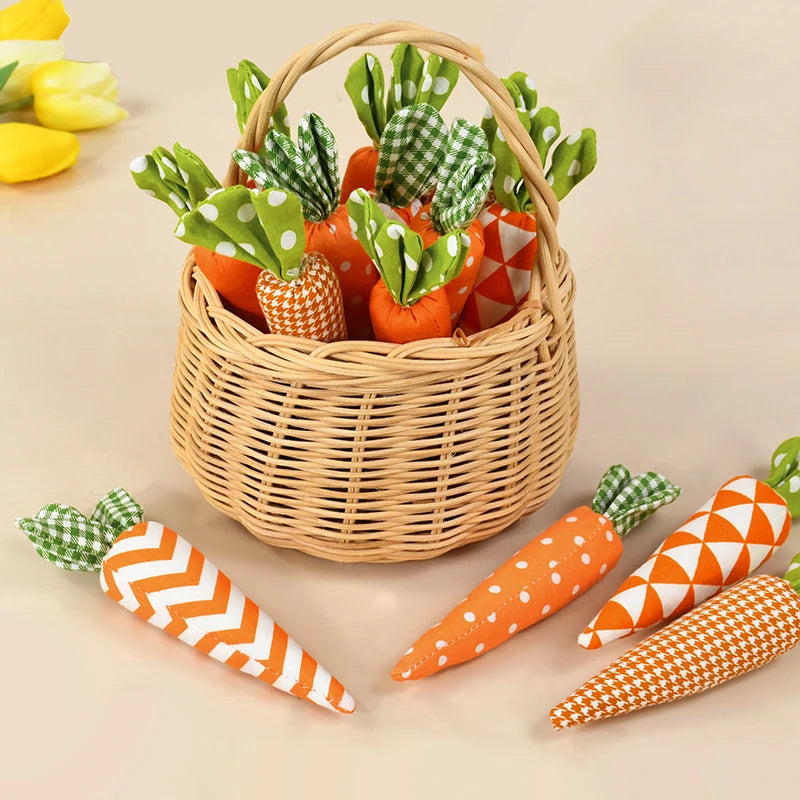 Artificial Carrot Decorations – Set of 1, 3, or 5 Soft Fabric Carrots for Spring, Seasonal Displays, Parties, Home Decor, and Crafts - Home Fads
