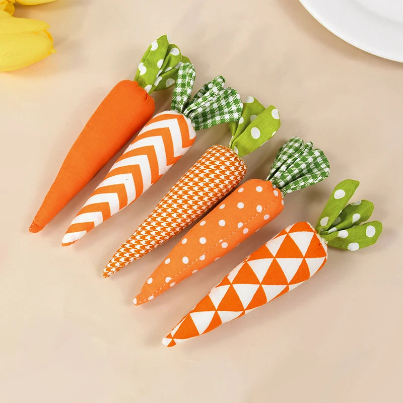 Artificial Carrot Decorations – Set of 1, 3, or 5 Soft Fabric Carrots for Spring, Seasonal Displays, Parties, Home Decor, and Crafts - Home Fads